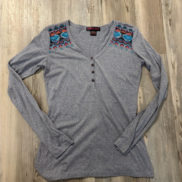 ROCK&ROLL Cowgirl size large long sleeve shirt with embroidered details - Picture 8 of 8